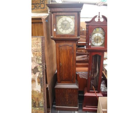 A mid to late 18th Century oak and mahogany cross-banded longcase clock by Joan Isabella Dodd, the dial with silvered chapter