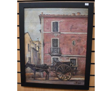 Laura Sylvia Gosse, (1881-1968), oil on canvas, continental scene depicting a horse and cart, signed to lower right, 49cm x 6