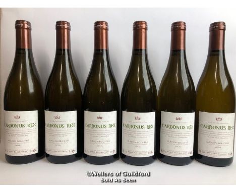 SIX BOTTLES OF 2018 MACON-SOLUTRE BOURGOGNE "CARDONUS REX", DENIS BOUCHACOURT, BURGUNDY, 75CL, 13% VOL / THIS LOT ATTRACTS VA
