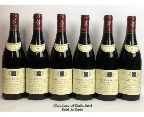 SIX BOTTLES OF 2011 POMMARD 1ER CRU CLOS DE VERGER, DOMAINE BILLARD-GONNET, RED, 75CL, 13% VOL / THIS LOT ATTRACTS VAT ON THE