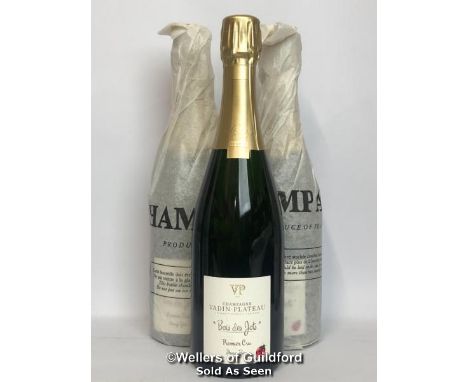THREE BOTTLES OF 2013 BOIS DES JOTS 1ER CRU CHAMPAGNE, VADIN-PLATEAU, 75CL, 12% VOL / THIS LOT ATTRACTS VAT ON THE HAMMER PRI