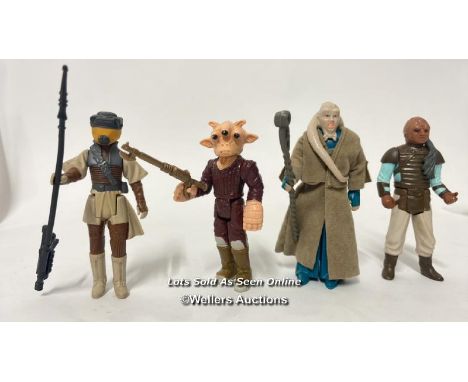 Vintage Star Wars Return of the Jedi lot including Princess Leia  - Boushh, LFL 1983 (NO COO) with helmet and weapon, Ree Yee