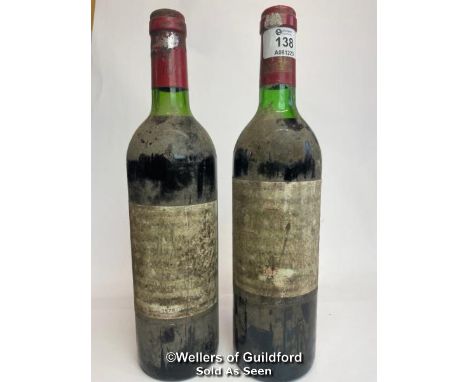 Two bottles of Chateau Grand Vin Latour, 1976 and 1977, 75cl, No vol indicated / Please see images for fill level and general