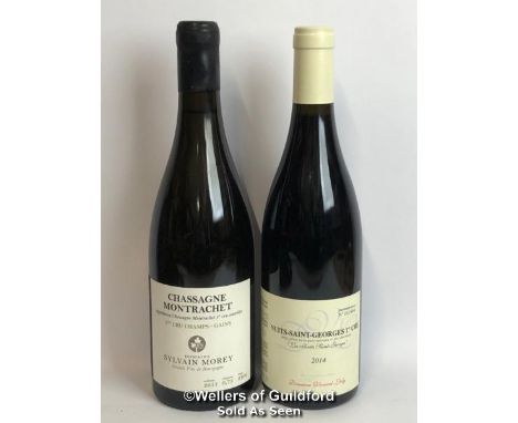 ONE BOTTLE OF 2017 CHASSAGNE MONTRACHET 1ER CRU CHAMPS-GAINS BY SYLVAIN MOREY, ONE BOTTLE OF 2014 NUITS-SAINT-GEORGES 1ER CRU