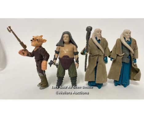 Vintage Star Wars Return of the Jedi lot including Rancor Keeper - HK, 1983 with weapon, Ree Yees - HK, 1983 with weapon, Bib