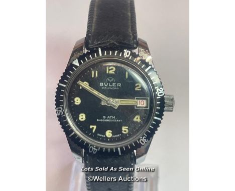 Vintage Buler 5 ATM divers wristwatch no.1368C, 2.8cm diameter dial 