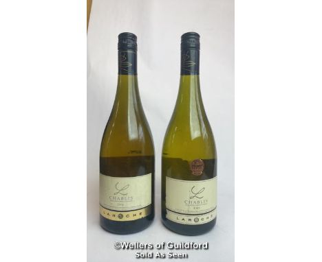 Two Laroche Chabilis, one 2005 and one 2006, 75cl, 12.5% vol / Please see images for fill level and general condition. Please