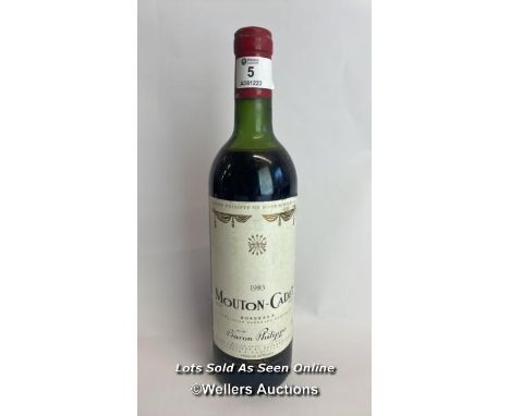 1983 Baron Phillippe De Rothschild Mouton Cadet Bordeaux, 75cl, No vol indicated / Please see images for fill level and gener