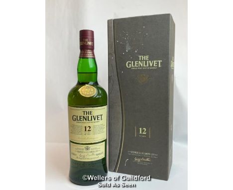 The Glenlivet Single Malt Scotch Whisky, Aged 12 Years, 70cl, 40% vol, In original box / Please see images for fill level and