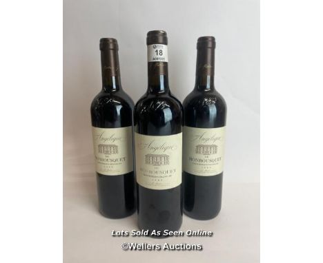Three bottles of 2009 Angelique De Monsbousquet Saint-Emilion Grand Cru, 75cl, 14% vol / Please see images for fill level and