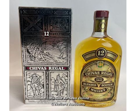 Chivas Regal Blended Scotch Whisky, Aged 12 Years, 50cl, 43% vol, In original box / Please see images for fill level and gene