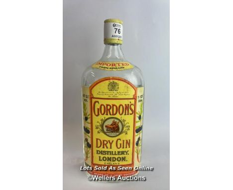 Gordon's Dry Gin, Vintage bottling, 1.25lL, 47.3%, Still sealed but has previously leaked / Please see images for fill level 