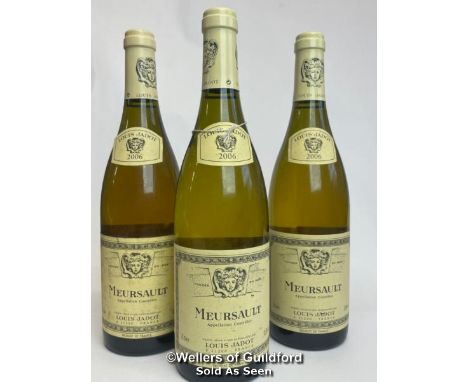Three bottles of 2006 Louis Jadot Meursault, 75cl, 13.5% vol / Please see images for fill level and general condition. Please
