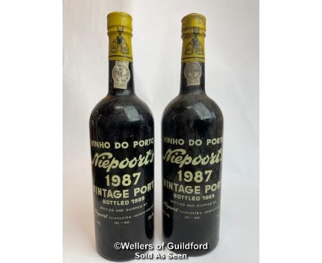 Two Niepoort 1987 Vintage Port, Bottled in 1989, 75cl, 20.7% vol / Please see images for fill level and general condition. Pl