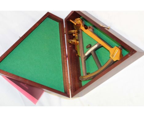 A good quality modern commemorative mariner's octant by Burke &amp; Jones of Bristol with brass mounted fitted mahogany case