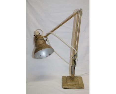 A vintage angle-poise lamp by Herbert Terry of Redditch with original speckled finish