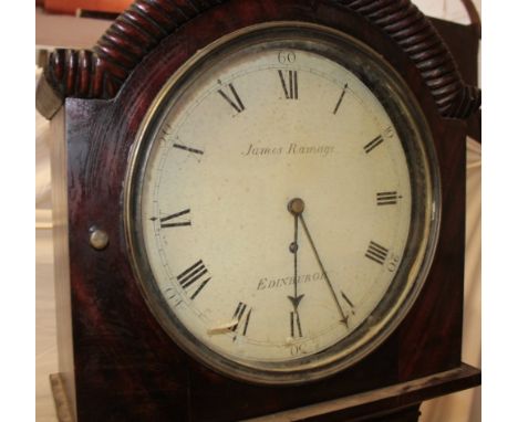 A 19th century Scottish longcase clock by James Ramage of Edinburgh with 12" circular enamelled dial and 30-hour movement in 