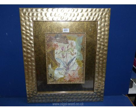 A modern framed print titled 'Orchid' by A. Hewitt. 20 1/2" x 24".