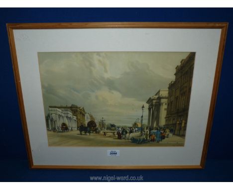 A framed and mounted Print 'Hyde Park Corner', no visible signature, 22 1/2"x 17 3/4".