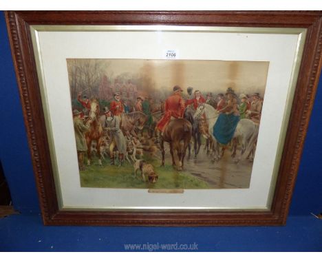 A wooden framed Pears Print titled 'A Winter's Morning', 28 1/2" x 23 1/2".