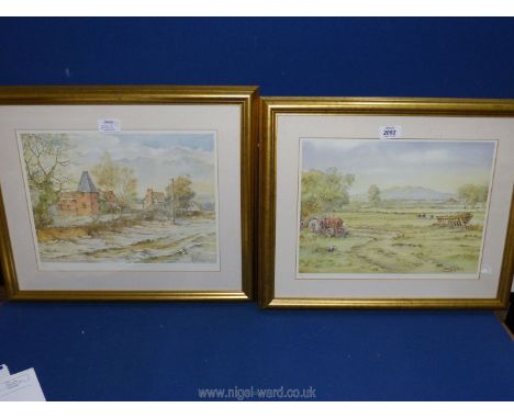 A pair of Limited Edition prints by K. W. Burton; 'Knightwick Worcestershire' no. 579/850 and 'Malvern Hills, Worcestershire'