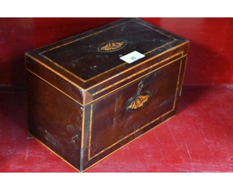 Shell inlaid wooden tea caddy