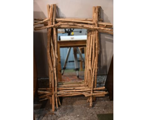 Rectangular mirror with stick wooden frame, width 78 cm, height 100 cm 