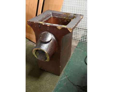 Glazed planter, top 34 cm square, height 46 cm