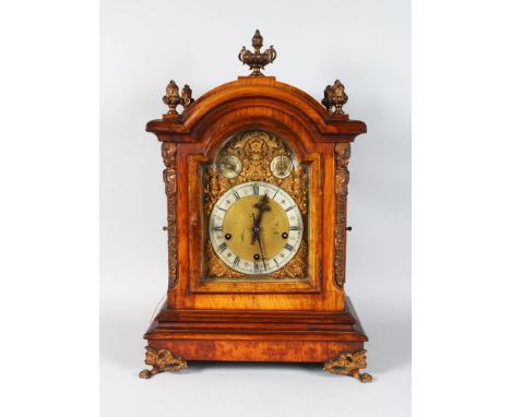 A SUPERB QUALITY 19TH CENTURY MAHOGANY CASED STRIKING MANTLE CLOCK with silent and strike action, eight day movement, silver 