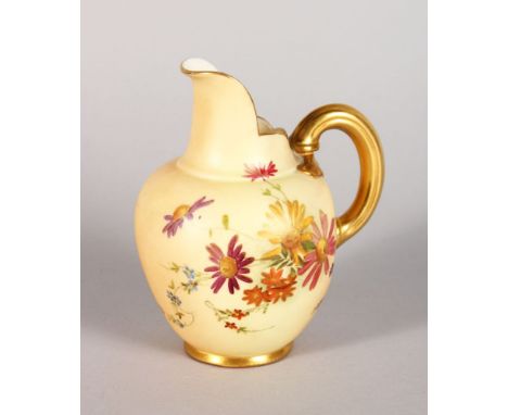 A ROYAL WORCESTER JUG, painted with flowers, Pattern No: 1094 5in high