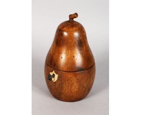 A PEAR TEA CADDY. 7ins high.