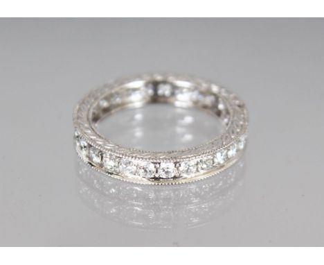 AN 18CT WHITE GOLD FULL DIAMOND ETERNITY RING of 1.2cts, size K.