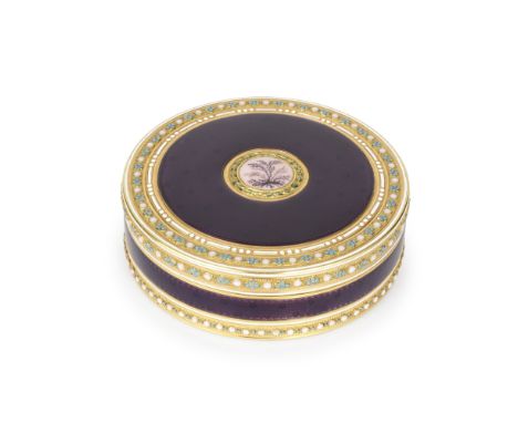 Exceptionnelle boite en or et émail, Charles Ouizille, Paris 1779-1780An exceptional gold enamelled bonbonniere by Charles Ou