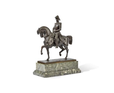 Groupe équestre en bronze représentant le duc Ferdinand Philippe d'Orléans  Antoine-Louis Barye (1795 – 1875) Chef modèle, ve