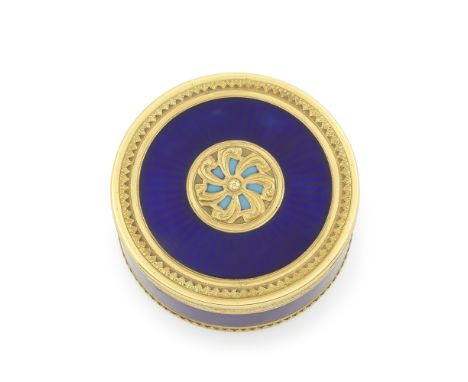 Boite en or partiellement émaillé, Jean-Joseph Barrière, Paris 1772A gold and enamelled box by Jean-Joseph Barrière, Paris 17