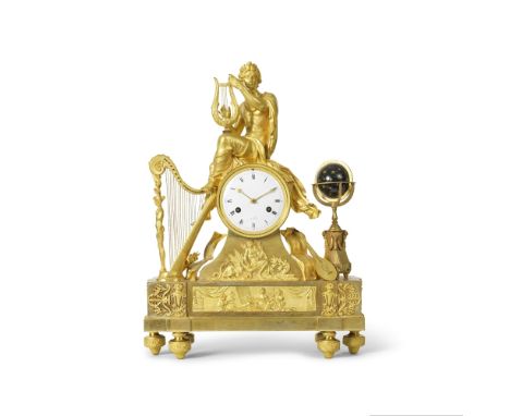 Pendule en bronze doré figurant un joueur de lyre, Paris, XIXe siècleA large and good early 19th century French ormolu mantel