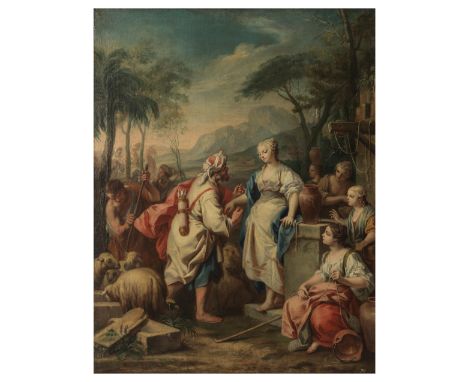 Attribué à Jacopo Amigoni (Venise 1682-1752 Madrid)Rébecca et Eliézer au puits numéro d'inventaire de collection '79' (en bas