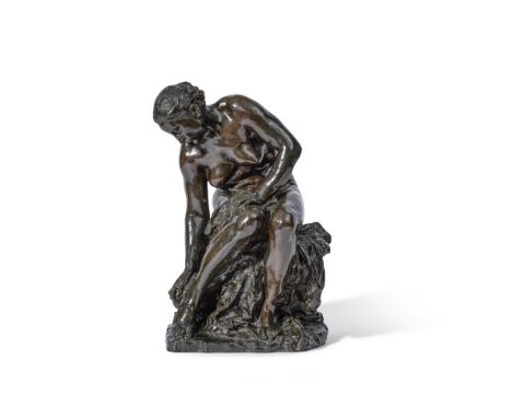 Aimé-Jules Dalou (1838-1902)Figure en bronze représentant la Baigneuse s'essuyant le pied droit ou SuzanneReposant sur une ba