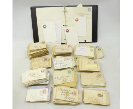 Collection of mostly Queen Victoria postal stationary including; MX cancels, one penny entires with seal to reverse, half pen