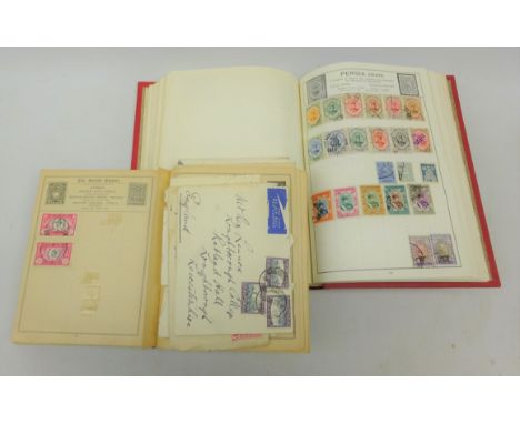 'The Popular' and 'The Movaleaf' stamp albums containing Great British, Commonwealth and World stamps including; various King