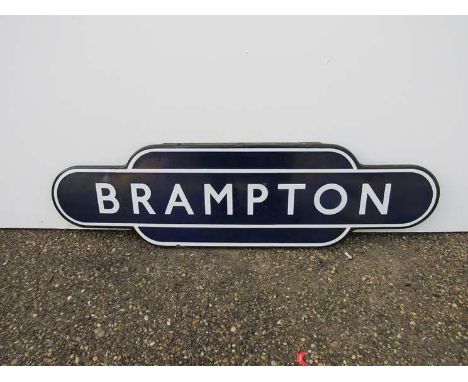 A B.R (E) enamel Station Totem "BRAMPTON", fully flanged