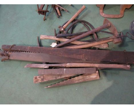 A quantity of line side and permanent way working tools 