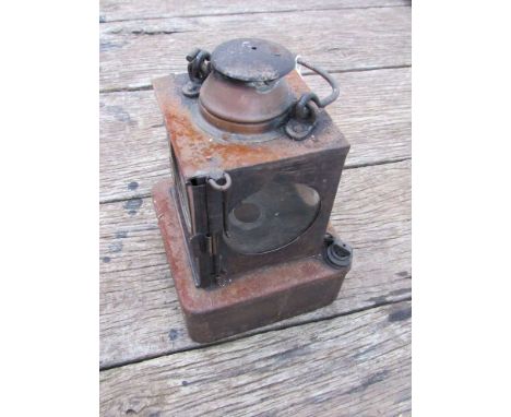 An LNER railway signal lamp interior, with reservoir, no burner
