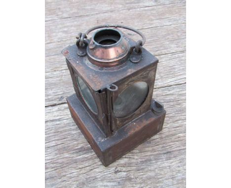 An LNER railway signal lamp interior with reservoir, no burner 