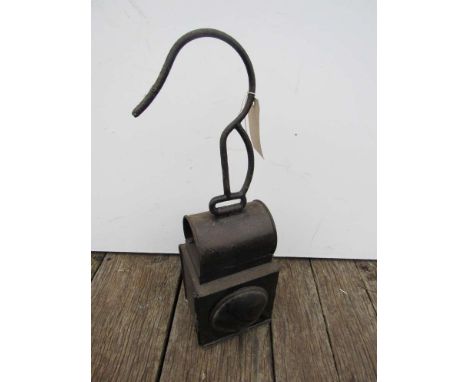 An OULTON BROAD railway hanging two aspect lamp, no burner or reservoir