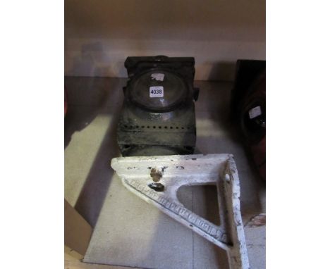 An LNER black painted signal lamp case 