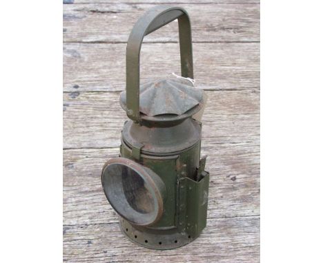 A 1956 C.E &amp; S railwayman's hand lamp with ceramic burner