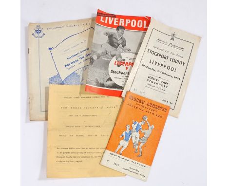 Football programmes, to include Liverpool v Stockport County 1965 FA Cup and the replay programme, Oldham Athletic 1961 Progr