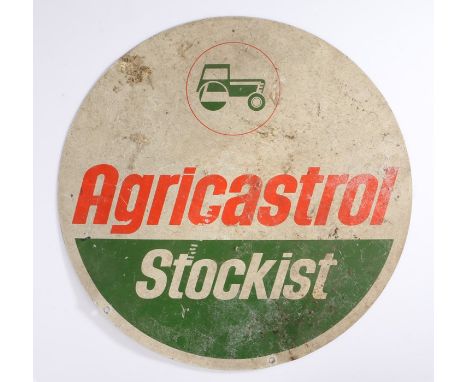 Agricastrol Tractor Oil circular aluminium advertising sign, 45cm wide