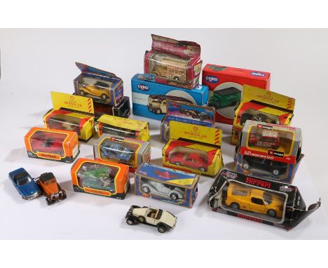 Collection of boxed cars, to include Corgi Morris J Van, Corgi AEC Regal Coach, together with Shell, Old Timer, etc, (qty)